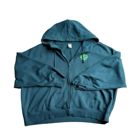 PINK Victoria's Secret Dark Green Crest Hoodie - Picture 1 of 6